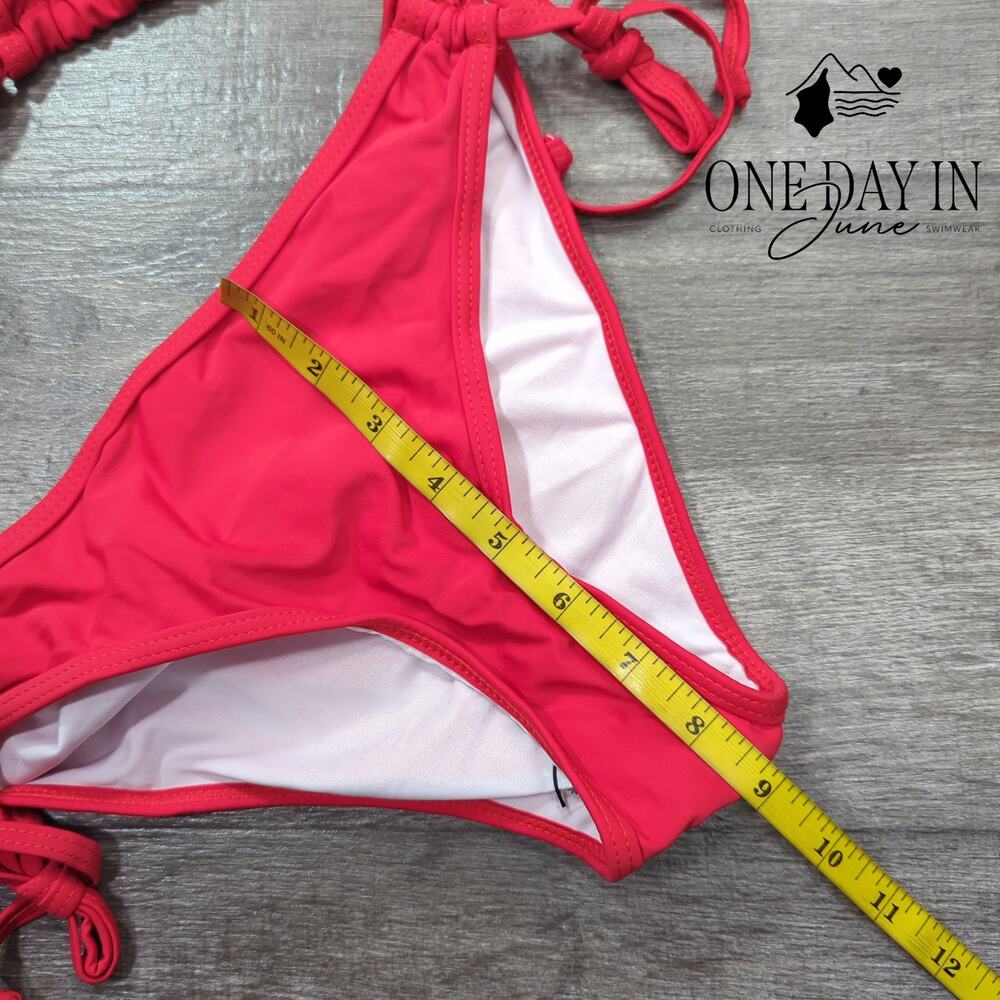 Charmleaks Halter Adjustable Triangle Ruched Biki… - image 3